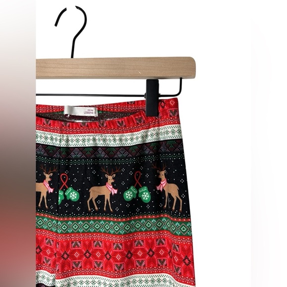 SO Women’s Christmas Reindeer & Ornament Fair Isle Leggings Size Small - Picture 2 of 6
